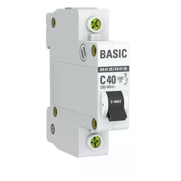 Изображение товара Автоматический выключатель NO NAME Автоматический выключатель EKF ВА 47-29 4,5кА, С 40А, 1П Изображение товара Автоматический выключатель NO NAME Автоматический выключатель EKF ВА 47-29 4,5кА, С 40А, 1П