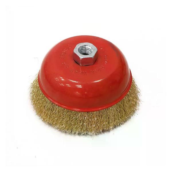 Изображение товара Щетка для УШМ DORN Щетка-насадка для УШМ латунированная чашечная М14х125 мм