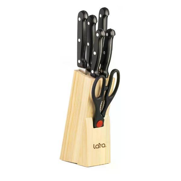 Изображение товара Нож кухонный Lara Набор кухонных ножей с подставкой 7 предметов