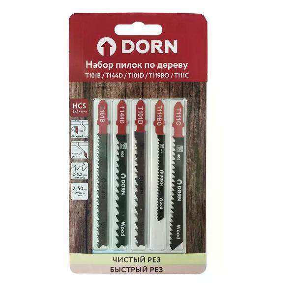 Изображение товара Пилка для лобзика DORN Набор пилок для электролобзика по дереву 5 шт