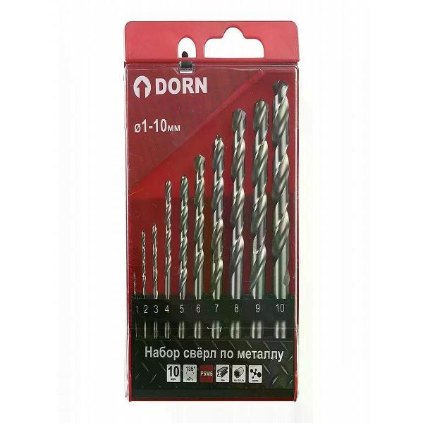 Изображение товара Сверло DORN Набор сверл по металлу 1-10 мм HSS-G 10 шт