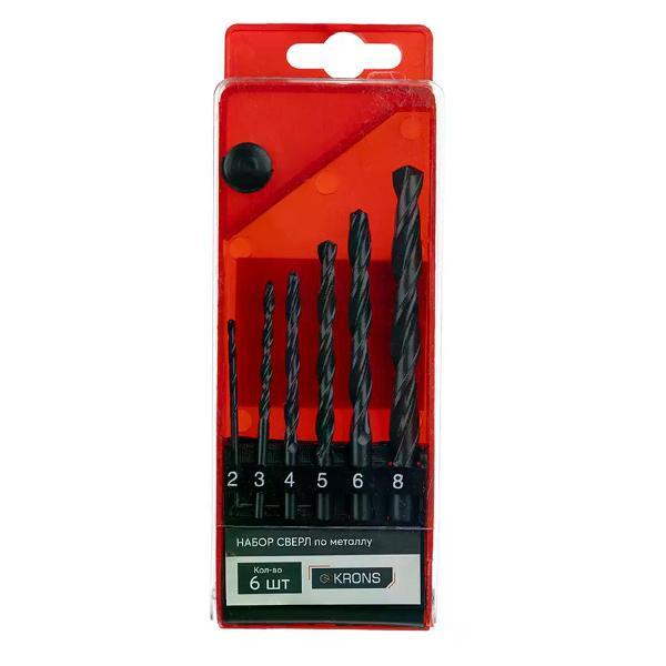 Изображение товара Сверло KRONS Набор сверл по металлу HSS 2-8 мм 6 шт