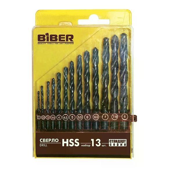 Изображение товара Сверло Biber Набор сверл по металлу 2-8 мм (13 шт.)