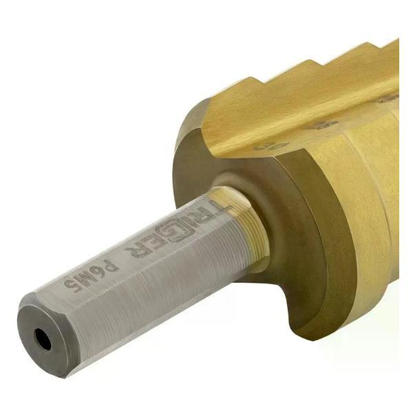 Изображение товара Сверло NO NAME Сверло ступенчатое по металлу 74346 Р6М5 TIN d 4-30 мм