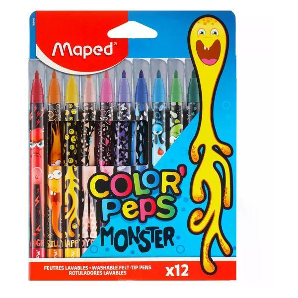 Изображение товара Фломастер MAPED Фломастеры для рисования 12 цветов смываемые