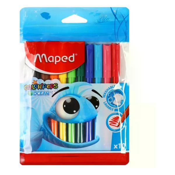 Изображение товара Фломастер MAPED Фломастеры для рисования 10 цветов смываемые