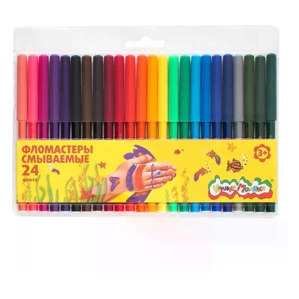 Изображение товара Фломастер КАЛЯКА-МАЛЯКА Фломастеры для рисования 24 цветов смываемые
