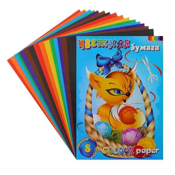 Изображение товара Цветная бумага Лилия Холдинг Набор цветной бумаги 8 цветов