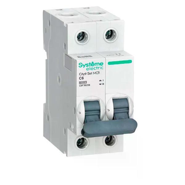 Изображение товара Автоматический выключатель Systeme Electric Выключатель автоматический 2п 6 кА 6 А C Изображение товара Автоматический выключатель Systeme Electric Выключатель автоматический 2п 6 кА 6 А C