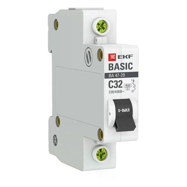 Изображение товара Автоматический выключатель EKF Выключатель автоматический 1П ВА 47-29 32А С