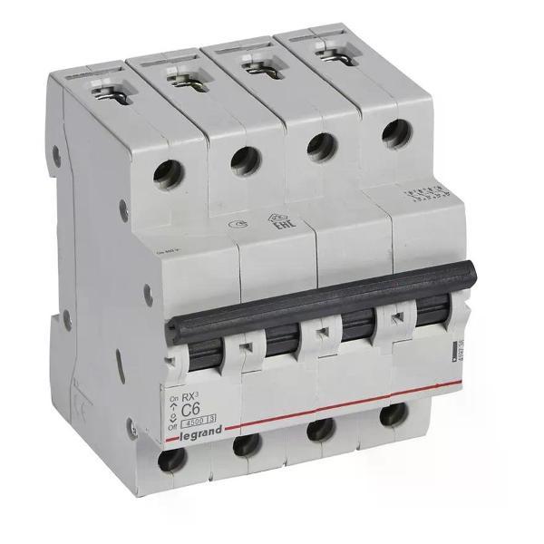 Изображение товара Автоматический выключатель Legrand Выключатель автоматический 4П 6А С