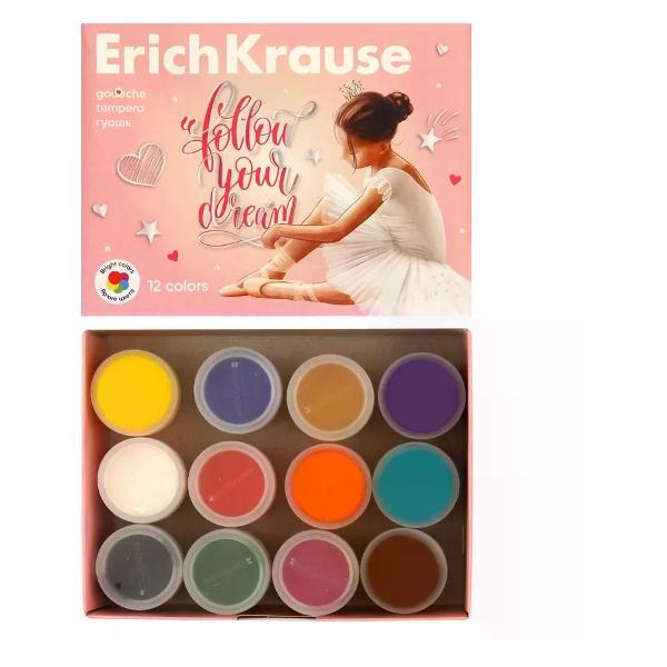 Изображение товара Краска штемпельная ERICH KRAUSE Гуашь 12 цветов
