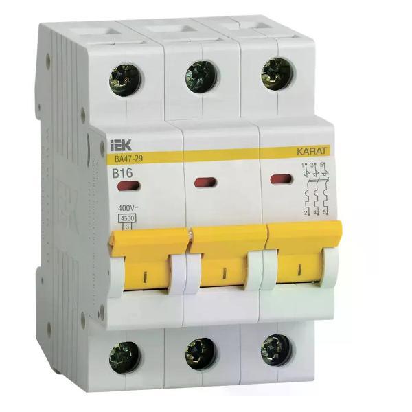 Изображение товара Автоматический выключатель NO NAME Выключатель автоматический 3п 16 А B