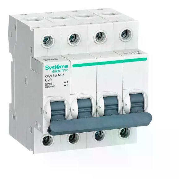 Изображение товара Автоматический выключатель Systeme Electric Выключатель автоматический 4п 6 кА 20 А C