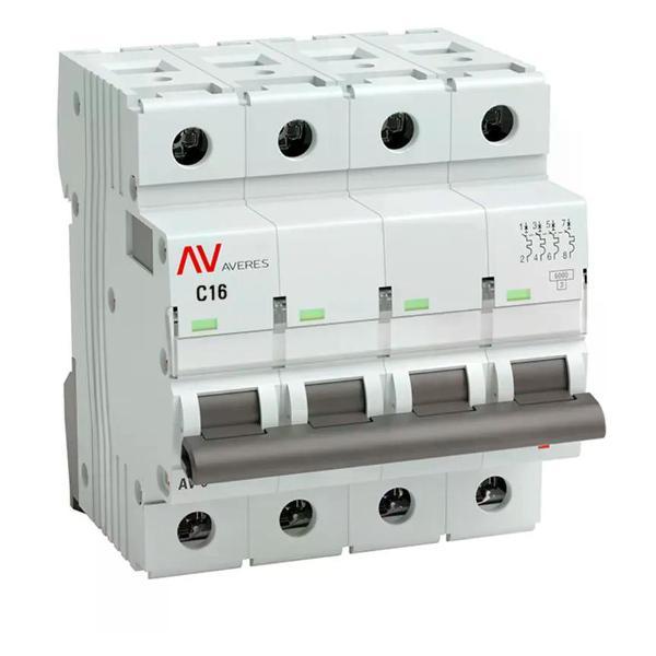 Изображение товара Автоматический выключатель EKF Выключатель автоматический 4п 6 кА 16 A C