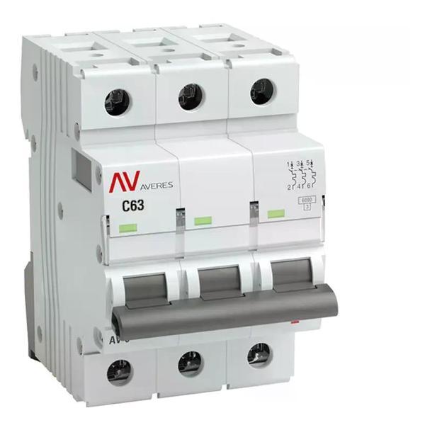 Изображение товара Автоматический выключатель EKF Выключатель автоматический 3п 6кА 63 А C