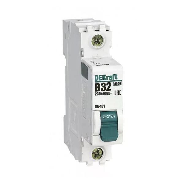 Изображение товара Автоматический выключатель DEKraft Выключатель автоматический 1п 4,5 кА 32 А B