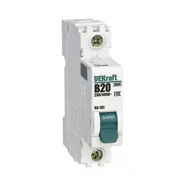 Изображение товара Автоматический выключатель DEKraft Выключатель автоматический 1п 4,5 кА 20 А B