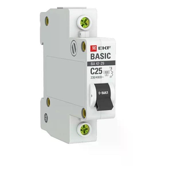 Изображение товара Автоматический выключатель EKF Выключатель автоматический 1П ВА 47-29 25А С
