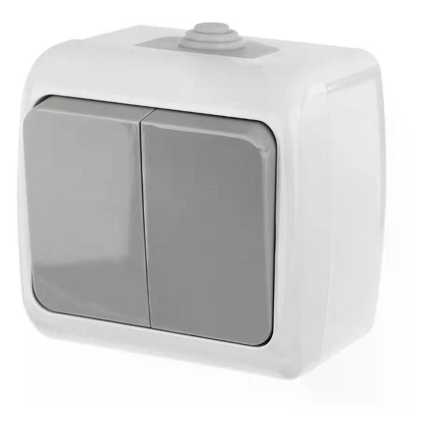 Изображение товара Выключатель механический EKF Выключатель двухклавишный накладной