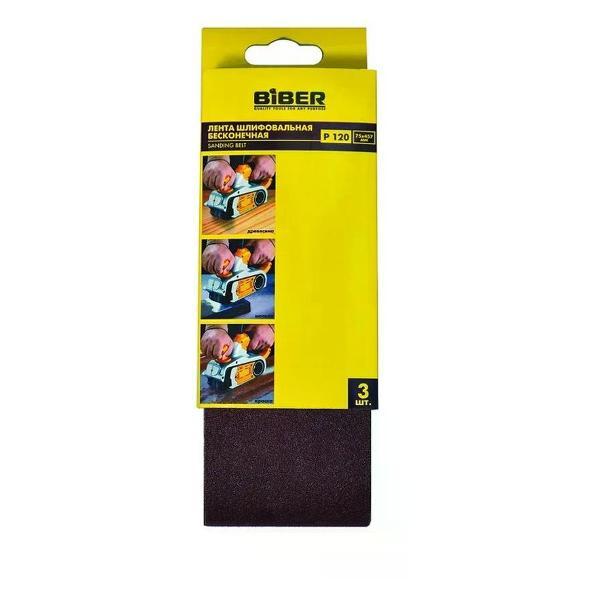 Изображение товара Шлифмашина ленточная Biber Лента бесконечная 70337 75х457 мм P180 уп. 3 шт.