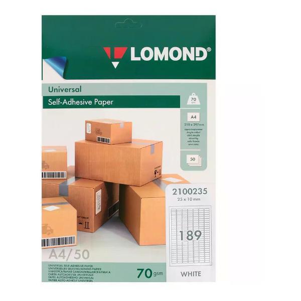 Изображение товара Бумага для оргтехники Lomond Этикетки самоклеящиеся, 25,4*10 мм 50 листов