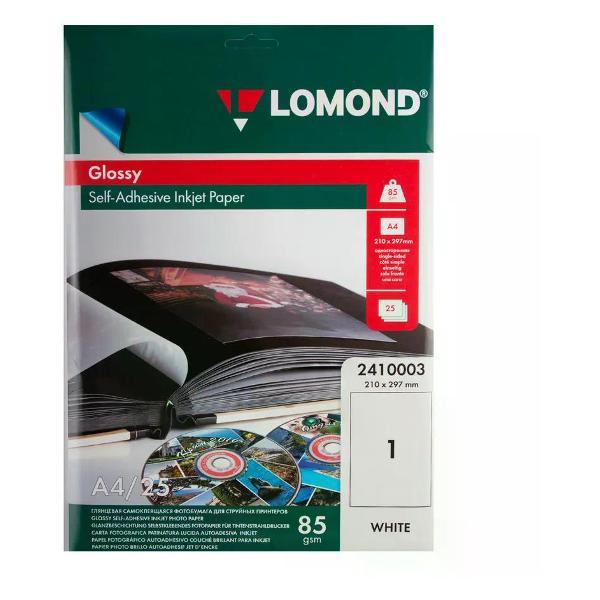 Изображение товара Бумага для оргтехники Lomond Этикетки самоклеящиеся, 210*297 мм, 25 листов