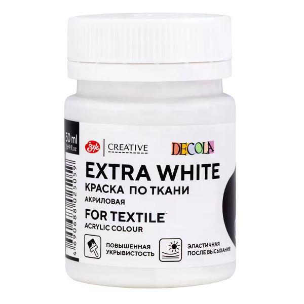 Изображение товара Краска для ткани Невская палитра Краска для ткани акриловая цвет экстра белый