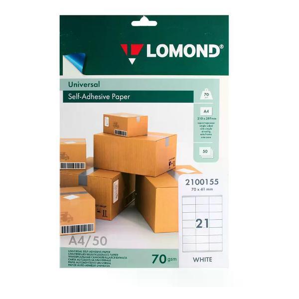 Изображение товара Бумага для оргтехники Lomond Этикетки самоклеящиеся, 70*41 мм 50 листов