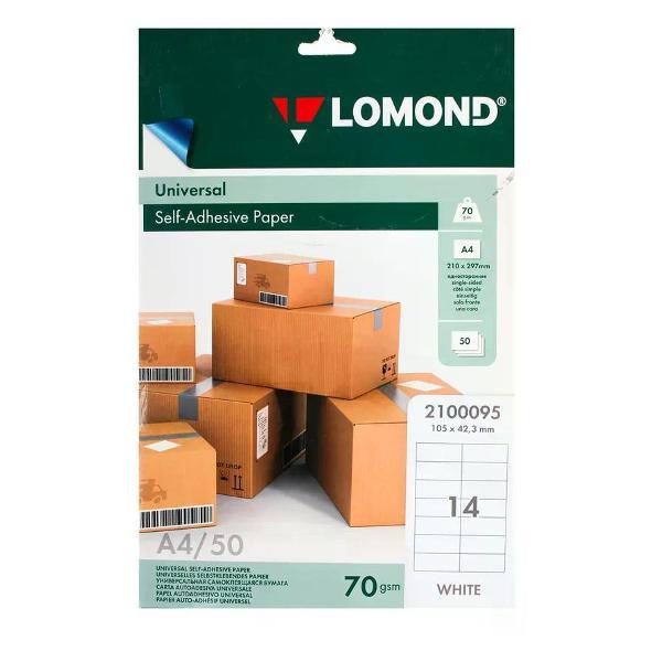 Изображение товара Бумага для оргтехники Lomond Этикетки самоклеящиеся 105*42,3 мм 50 листов