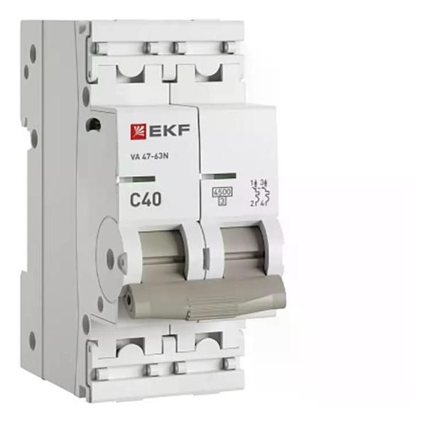 Изображение товара Автоматический выключатель EKF Выключатель автоматический 2п под опломбировку 4,5 кА 40 А С