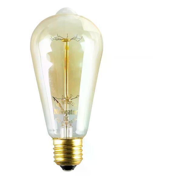 Изображение товара Умная лампочка Navigator Лампа накаливания Винтаж 60 Вт E27/ST64 золотая