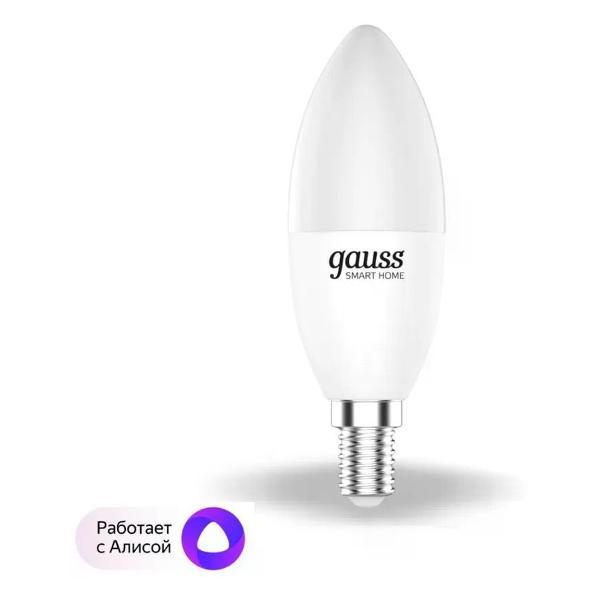 Изображение товара Умная лампочка Gauss. Светодиодная лампа с Wi-Fi 5 Вт E14/B RGBW