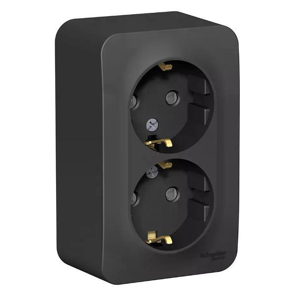 Изображение товара Умная розетка Schneider Electric Розетка двойная накладная с заземлением