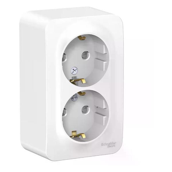 Изображение товара Умная розетка Schneider Electric Розетка двойная накладная с заземлением