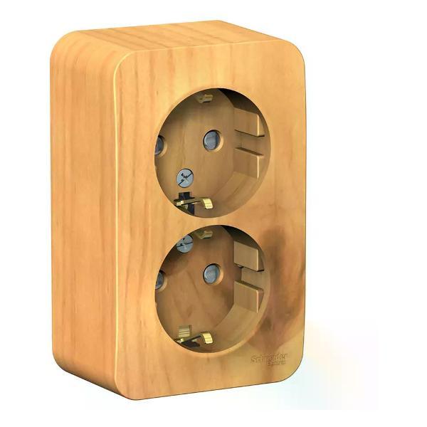 Изображение товара Умная розетка Schneider Electric Розетка двойная накладная с заземлением