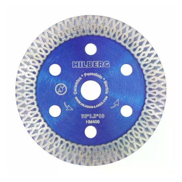 Изображение товара Круг алмазный Hilberg Алмазный диск турбо по керамограниту 76х1.3х10 мм