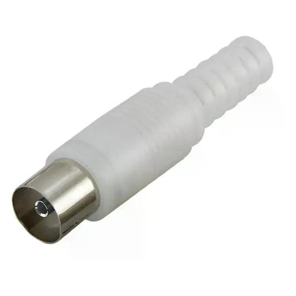 Изображение товара Прочий аксессуар для телевизоров NO NAME Гнездо TV антенное пластиковый корпус, без пайки, белое