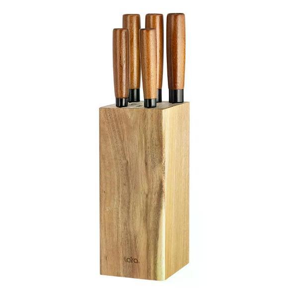 Изображение товара Нож кухонный Lara Набор кухонных ножей с подставкой 6 предметов