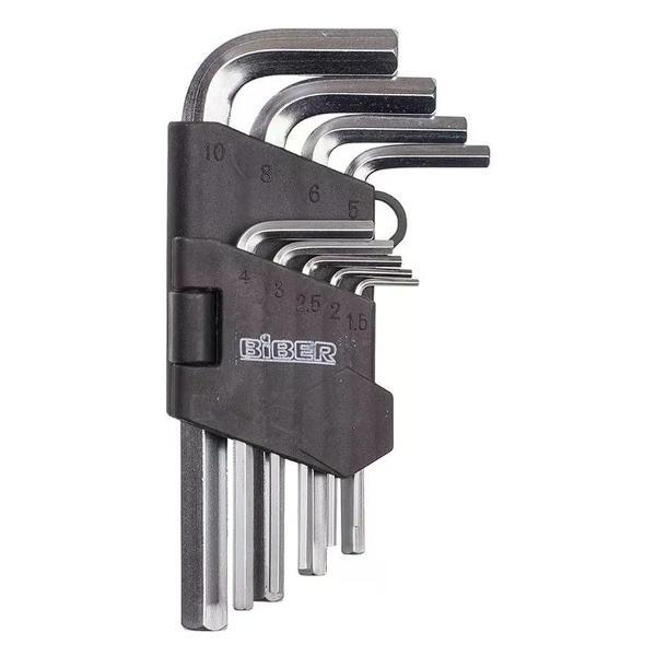 Изображение товара Ключ шестигранный NO NAME Набор инбусовых коротких ключей Biber 90503 CrV