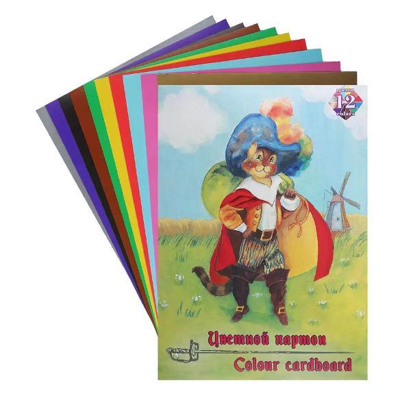 Изображение товара Картон Лилия Холдинг Цветной картон 12 цветов