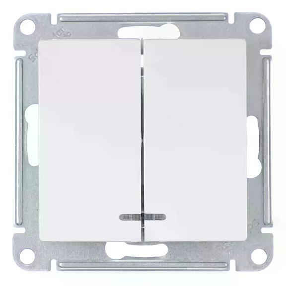 Изображение товара Выключатель механический Schneider Electric Выключатель двухклавишный с подсветкой