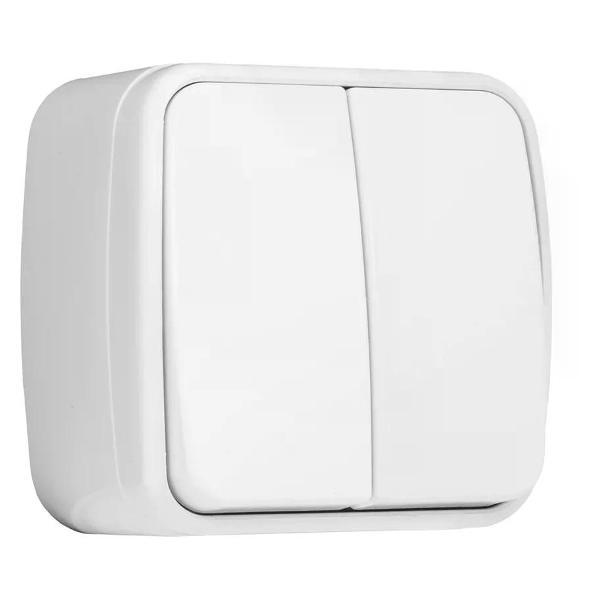 Изображение товара Выключатель механический EKF Выключатель двухклавишный накладной