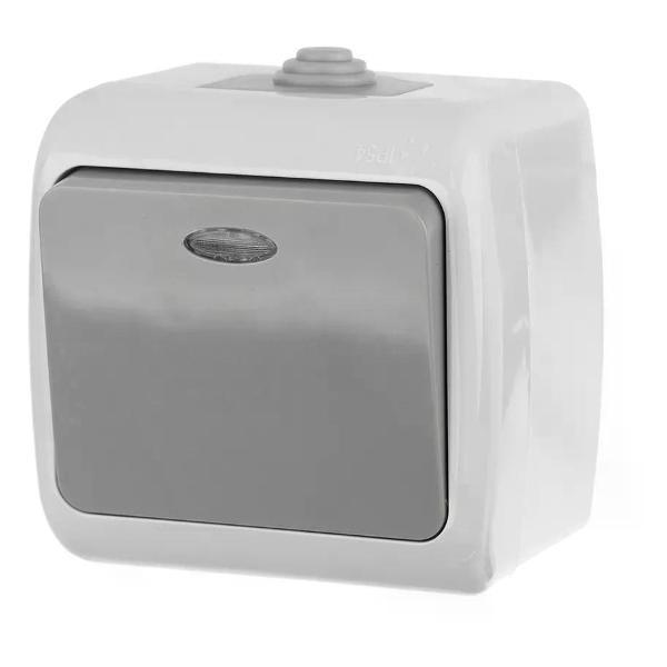 Изображение товара Выключатель механический EKF Выключатель одноклавишный с подсветкой