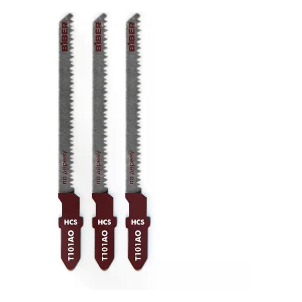 Изображение товара Пилка для лобзика Biber Полотна по дереву 85271 Т101АО 56/1,4 мм, чистый рез 3 шт.