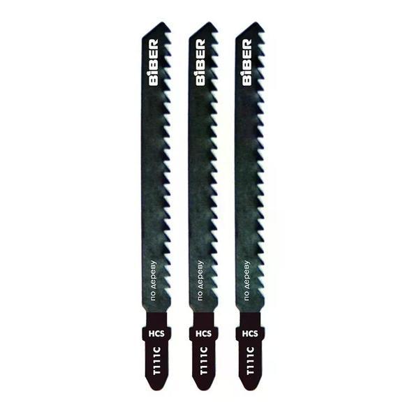 Изображение товара Пилка для лобзика Biber Полотна по дереву 85276 Т111С 74/3 мм, быстрый рез 3 шт.
