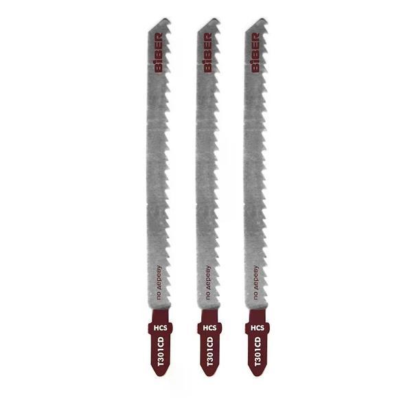 Изображение товара Пилка для лобзика Biber Полотна по дереву 85283 T301CD 91/3 мм, чистый рез 3 шт.