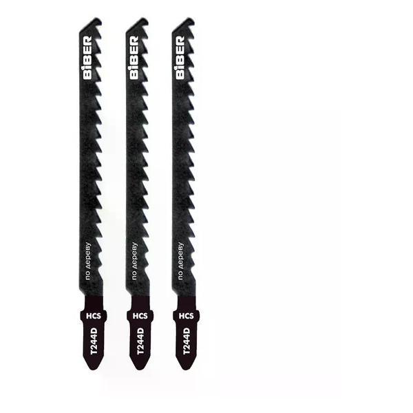 Изображение товара Пилка для лобзика Biber Полотна по дереву 85282 T244D 74/4 мм, быстрый рез 3 шт.