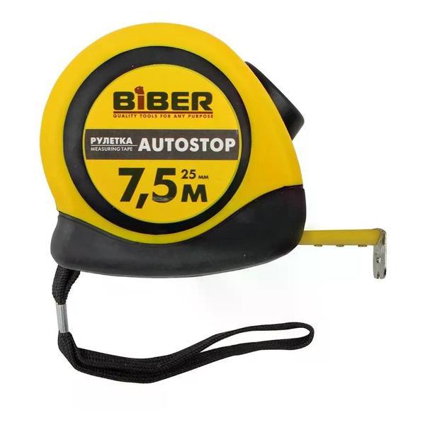 Изображение товара Дальномер лазерный и рулетка NO NAME Рулетка Biber 40074 Autostop 7,5 м/25 мм