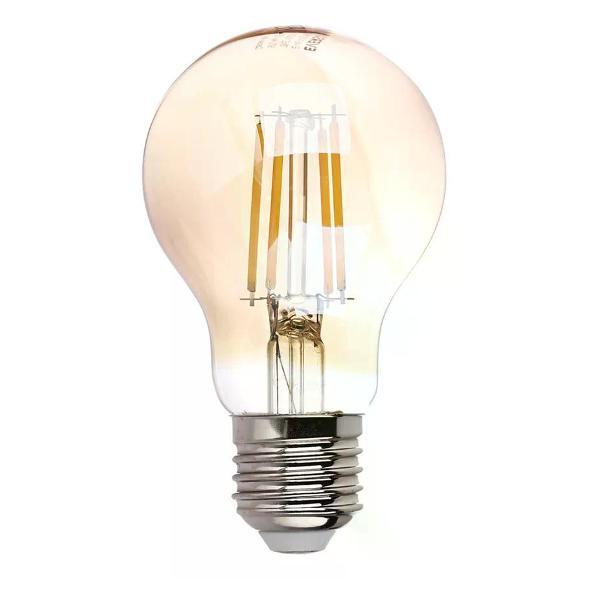 Изображение товара Умная лампочка EVERSON Светодиодная лампа 7 Вт Е27/А филаментная золото теплый свет